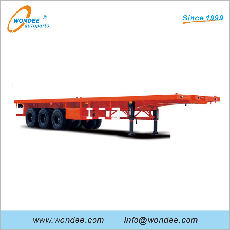 2-axle 3-axle 40 Feet Flatbed Semi Trailers for Container and Bulk Cargo Transportation