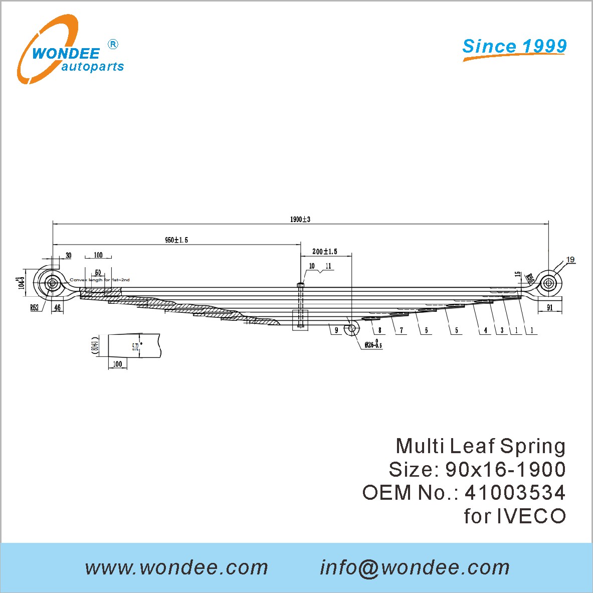 Different Type OEM Number Leaf Springs Air Linkers for Trailers