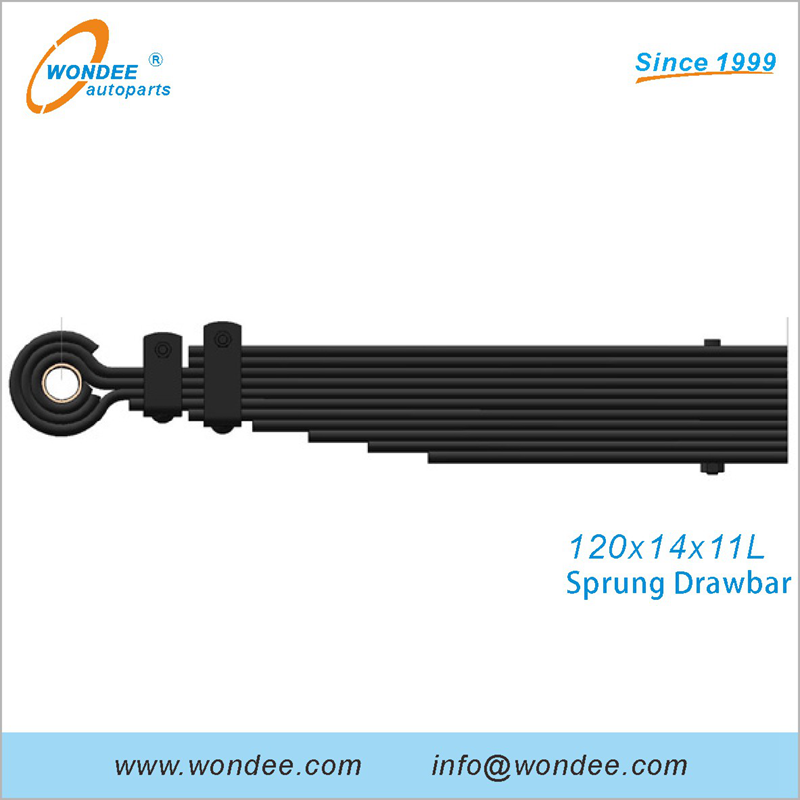  Sprung Drawbar for Agricultural Trailers with 7 Leaves 9 Leaves 11 Leaves 13 Leaves And 15 Leaves