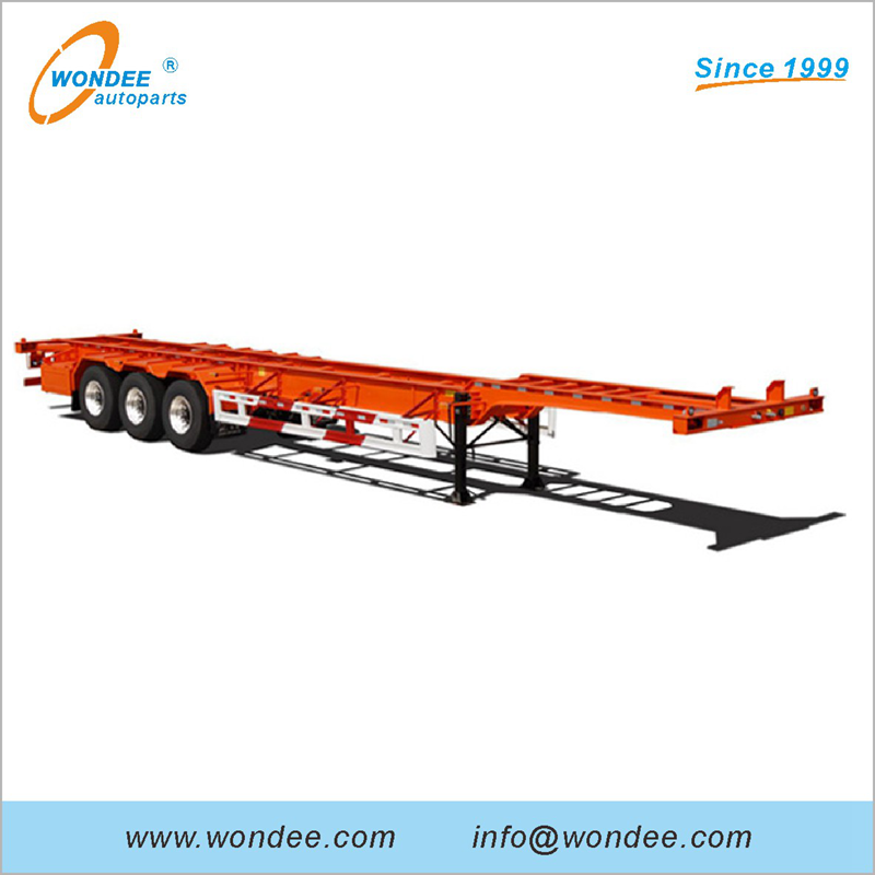 2-axle 3-axle 20/40/45 Feet Skeleton Semi Trailer Chassis for Container Transportation